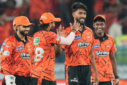IPL 2026 Points Table: Orange Cap and Purple Cap holders after CSK vs KKR: Rajasthan Royals' Praful Hinge, centre, celebrates the wicket of Rajasthan Royals' Vaibhav Sooryavanshi during the Indian Premier League cricket match. (AP Photo)