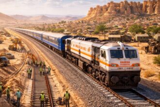 Railways fast-tracks 827 km rail line projects in Rajasthan as part of efforts to strengthen border connectivity (Image generated using AI)