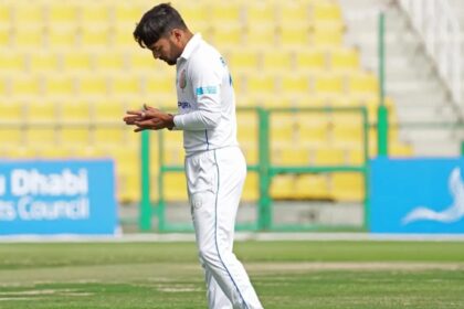 Rashid Khan has taken 45 wickets, which is tied with former South Africa pacer Vernon Philander for second most wickets by a player in the history of Test cricket after playing six matches. (Photo Credit: Abu Dhabi cricket)
