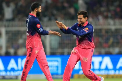 Ravindra Jadeja in action during IPL 2026 for Rajasthan Royals. (PHOTO: CREIMAS FOR IPL)