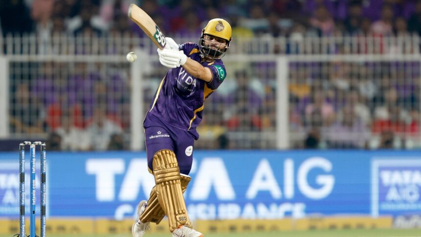 As the match raced towards its climax, shouts of ‘maar Rinku maar’ rippled from the stands. (BCCI/Creimas Photo)