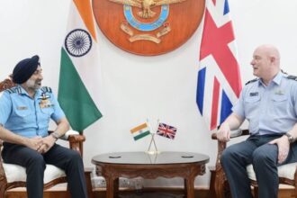 Indian Air Chief Marshal AP Singh with UK Air Chief Marshal Sir Harv Smyth | X/@IAF_MCC