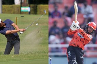 "The first thing I think of when I watch Abhishek Sharma hold his finish after a six isn’t cricket. It’s golf," says Ajeetesh Sandhu. (Express Photo/BCCI Photo)