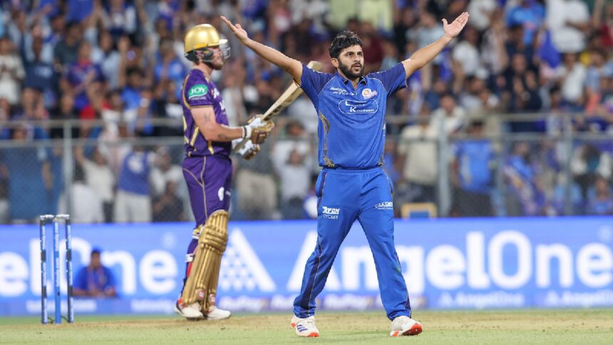 IPL 2026: MI defeated Kolkata Knight Riders by six wickets, chasing down a score of 221 runs at the Wankhede Stadium on Sunday. (CREIMAS)