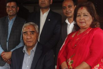 Nepal's former Prime Minister Sher Bahadur Deuba and his wife, former foreign affairs minister Arzu Rana Deuba.