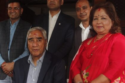 Nepal's former Prime Minister Sher Bahadur Deuba and his wife, former foreign affairs minister Arzu Rana Deuba.