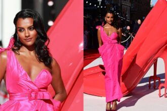 Simone Ashley in vintage Mugler gown