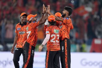 IPL 2026: Seen in the SRH win song video, singing enthusiastically is their spin coach Muttiah Muralitharan, though the most soprano notes in the complicated rendition is Ishan Kishan. (CREIMAS)