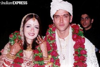 Film star Hrithik Roshan with his newly wed wife Sussanne Roshan during their wedding ceremony on Decemeber 20 at Golden Palms Resort Spa, an outskirts of Bangalore. While Zayed Khan (brother of Sussanne Khan) looks on.
