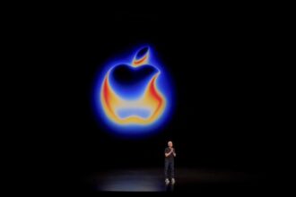 Former Apple CEO Tim Cook at Apple's 'Awe-Dropping' event at the Steve Jobs Theatre on its campus in Cupertino, California, on September 09, 2025. (Image: Nandagopal Rajan/The Indian Express)