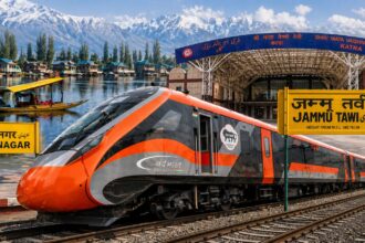 The Jammu Tawi-Srinagar Vande Bharat Express train will be operated and maintained by Northern Railway (NR) zone. (Image: NR/Enhanced with AI)