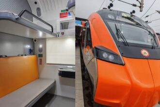 This orange and grey coloured train has cut travel time by up to six hours.