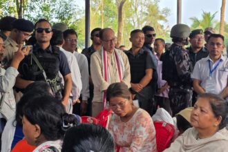 Imphal, N Biren Singh, Y Khemchand Singh, Kangpokpi district, Manipur CM goes to Jiribam by road, T Robindro, H Dingo, Sapam Ranjan, S Premchandra, Noorul Hassan, Sapam Keba, Kongkham Robindro, Indian express news, current affairs