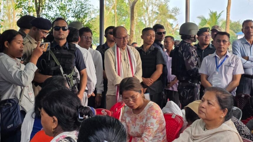Imphal, N Biren Singh, Y Khemchand Singh, Kangpokpi district, Manipur CM goes to Jiribam by road, T Robindro, H Dingo, Sapam Ranjan, S Premchandra, Noorul Hassan, Sapam Keba, Kongkham Robindro, Indian express news, current affairs