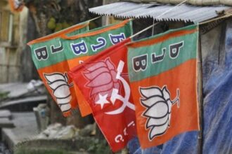 BJP and CPI(M) flags in West Bengal | Photo: Praveen Jain/ThePrint