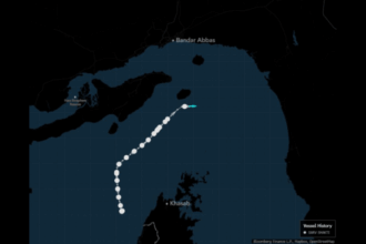 The Sarv Shakti was seen transiting the Strait of Hormuz early Saturday. | Bloomberg