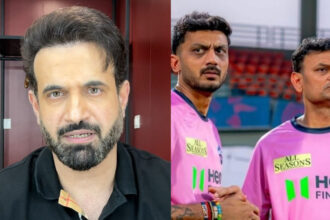Irfan Pathan and Axar Patel with DC coach