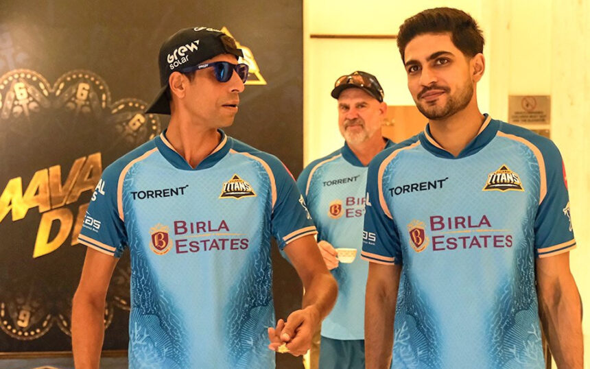 Shubman Gill with GT coaches
