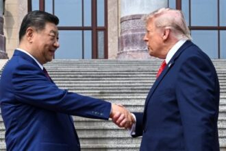 The scene as U.S. President Donald Trump participates in events at the Great Hall of the People and does a greeting with the President of the People’s Republic of China Xi Jinping May 14, 2026, in Beijing China during a trip focused on trade, regional security, and strengthening bilateral ties between the world’s two largest economies. | Kenny Holston/Pool via REUTERS