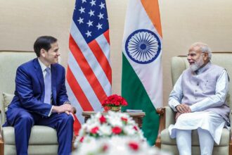 Prime Minister Narendra Modi with US Secretary of State Marco Rubio during a meeting, in New Delhi. (PTI Photo)