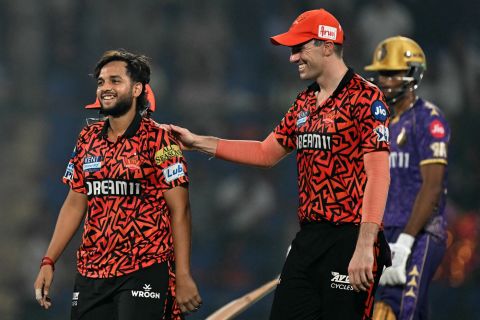 282e37ae428748090436ab9b941f3695211bea30fc18e9405c0cb51b3fe10af6 Harsh Dubey struck twice in two balls, Kolkata Knight Riders vs Sunrisers Hyderabad, IPL, Delhi, May 25, 2025