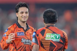 Sunrisers Hyderabad's destructive Indian opener Abhishek Sharma. (BCCI/Creimas Photo)