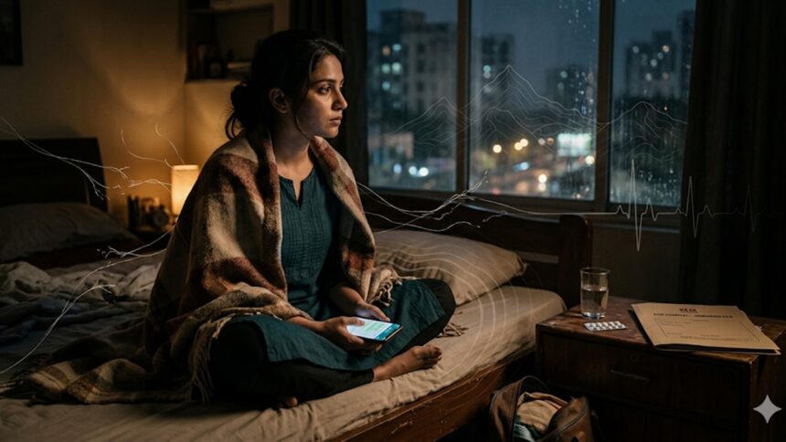 Woman sitting alone feeling emotionally unsupported to depict alpine divorce