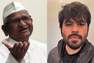 Senior social activist Anna Hazare and Cockroach Janta Party founder Abhijit Dipke.