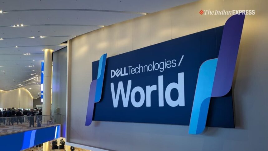 Dell Technologies executive John Roese speaks about sovereign AI, hybrid infrastructure, and the future of AI policy at the company’s Las Vegas event. (Image: The Indian Express/ Anuj Bhatia)