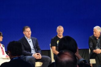 Dell CEO Michael Dell speaks at the Dell Technologies World conference in Las Vegas. (Image: The Indian Express/ Anuj Bhatia)