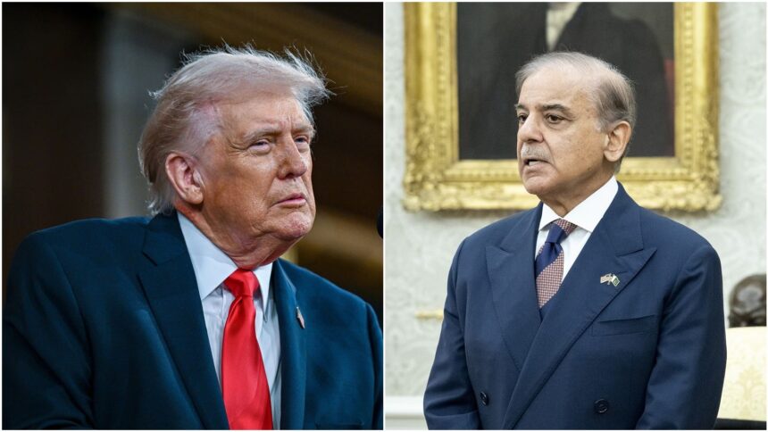 United States President Donald Trump and Pakistan Prime Minister Shehbaz Sharif.