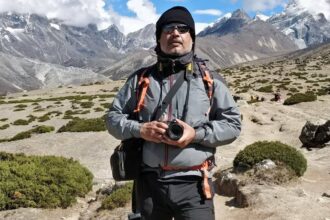 A senior director at an IT firm in Hyderabad, Tiwari began climbing in his 30s.