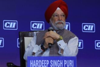 Union Petroleum Minister Hardeep Singh Puri at CII Annual Business Summit in New Delhi on 12 May 2026 | X @FollowCII
