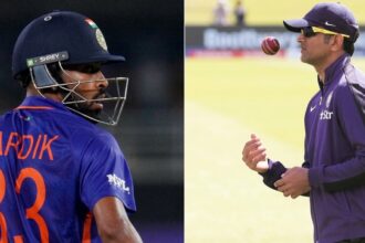 Hardik Pandya (left) and Rahul Dravid. (File images)