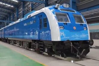 The country's first hydrogen-powered train will run between Jind and Sonipat in Haryana. (Image: AwasthiAwanishK/X)
