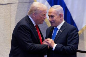 US President Donald Trump with Israel's Prime Minister Benjamin Netanyahu (AP file)