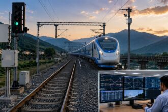 Indian Railways has sanctioned expansion of the Kavach Automatic Train Protection System across 1,478 route kilometres over Northern Railway. (Image generated using AI)