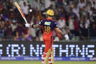 Padikkal joined Kohli in the fourth over, and the pair ensured there were no further setbacks during the middle overs, putting on 92 runs for the second wicket. (AP Photo)