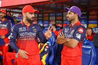 Virat Kohli, at 281 appearances the most capped player in IPL history, while Bhuvneshwar Kumar has been bowling in the tournament for about 16 years. (BCCI/Creimas Photo)