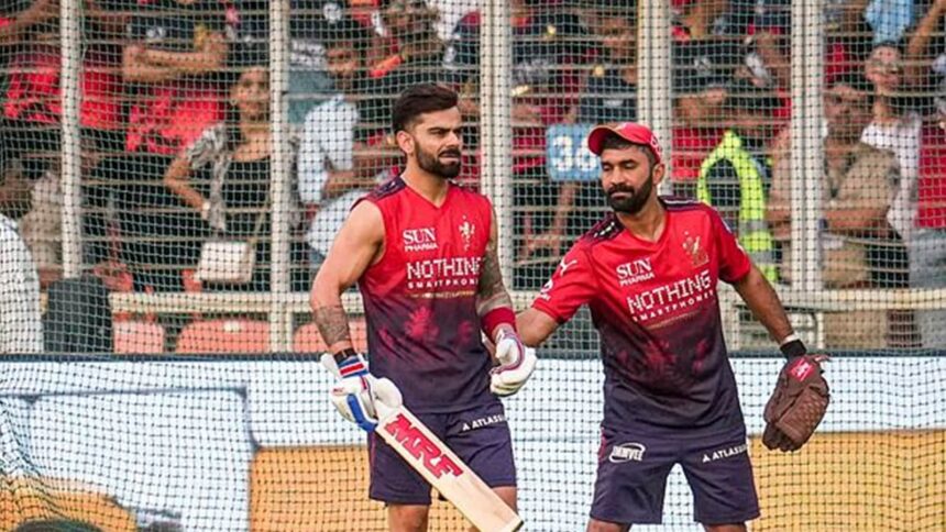 Karthik was part of RCB’s coaching group, which helped win their maiden IPL last season, where they defeated Punjab Kings in the final in Ahmedabad. (PTI Photo)