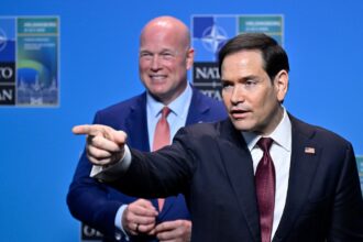 US Secretary of State Marco Rubio meets the press after the NATO Foreign Ministers meeting in Helsingborg, Sweden, Friday, (AP)