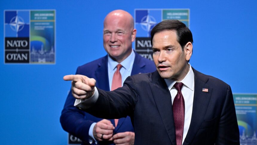US Secretary of State Marco Rubio meets the press after the NATO Foreign Ministers meeting in Helsingborg, Sweden, Friday, (AP)