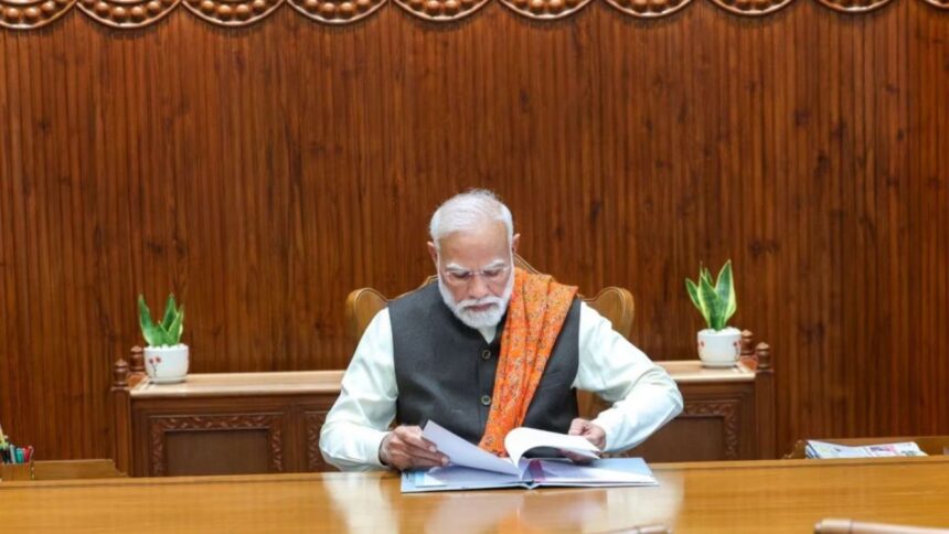 Prime Minister Narendra Modi is set to chair a crucial Council of Ministers meeting in Delhi today, with a review of the NDA government’s performance and speculation over a possible cabinet reshuffle dominating the agenda. (File Photo)