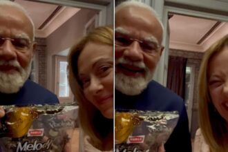 Prime Minister Narendra Modi with Italian PM Giorgia Meloni in this video clip posted on X.