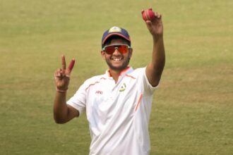Vidarbha's Harsh Dubey broke the record for most wickets in a Ranji Trophy season. (PTI)