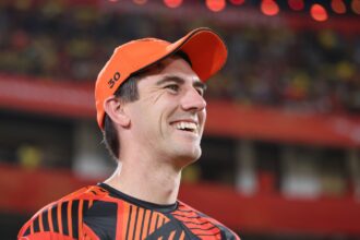 Pat Cummins of Sunrisers Hyderabad during their Indian Premier League 2026 match against Chennai Super Kings at Rajiv Gandhi International Stadium, Hyderabad. (Photo: CREIMAS for IPL)