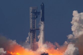 SpaceX launches biggest-ever Starship V3 in landmark moon and Mars mission test. (Image: AP)