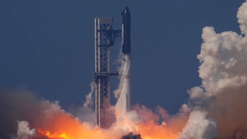 SpaceX launches biggest-ever Starship V3 in landmark moon and Mars mission test. (Image: AP)