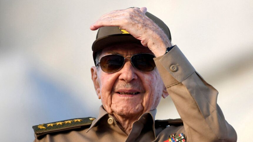 Cuba's former President Raul Castro watches a May Day rally in Havana, Cuba May 1, 2025. (REUTERS)