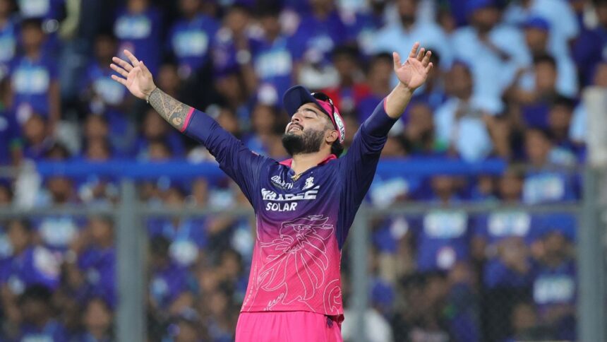Riyan Parag after RR's win over Mumbai Indians which sealed their place in the playoffs. (BCCI/Creimas Photo)